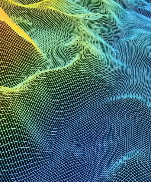 Digital elevation model showing a colorized terrain scan similar to what lidar mapping produces after a storm