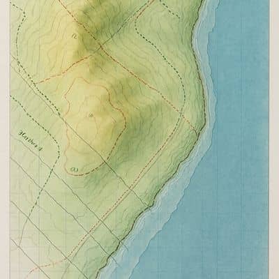 A coastal topographic map with contour lines used in environmental planning and compliance reviews