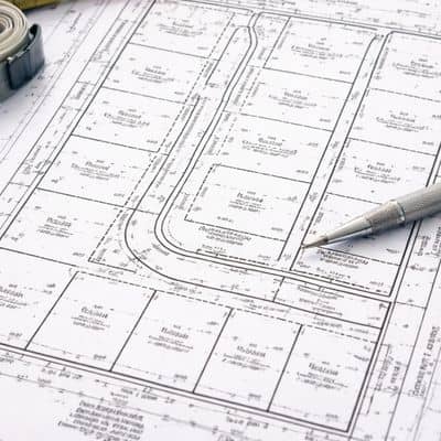 Subdivision plat map reviewed by a licensed surveyor near me for fence layout planning